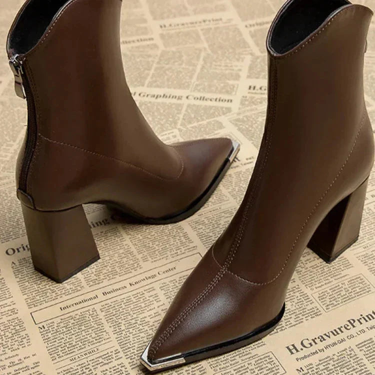 Women's Pointed Chelsea Boots with Block Heel – Smart Comfort – view 8