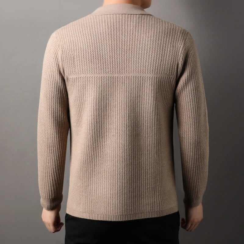 Men's Valerio Cashmere Button-Up Cardigan – Ribbed Knitwear – view 4