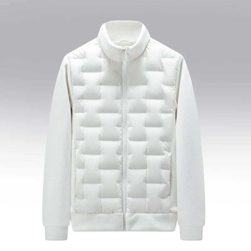 Men's Quilted Jacket – Fleece-Sleeve Insulated Hybrid Layer – view 6