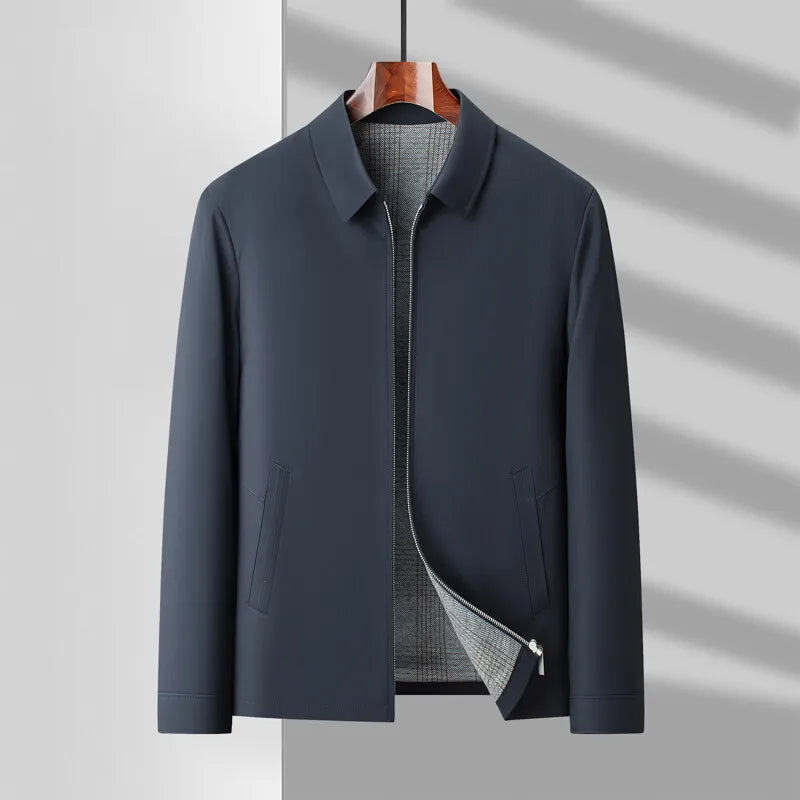 Men's Canvas Zip Jacket – Tailored Structured Casual Coat – view 3