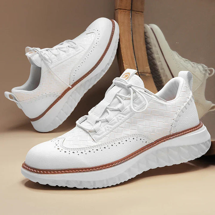Men's Woven Leather Trainers – Smart-Casual Hybrid Shoes – view 8