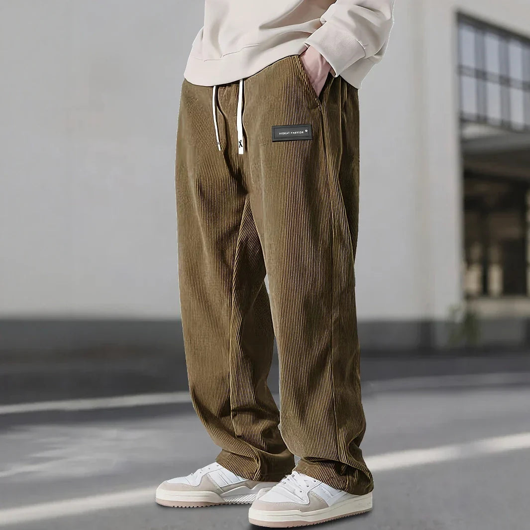 Men's Corduroy Joggers – Soft Straight-Leg Drawstring Trousers – view 7