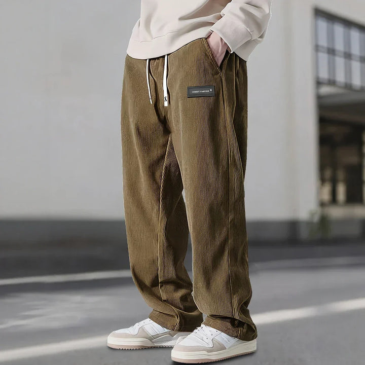 Men's Corduroy Joggers – Soft Straight-Leg Drawstring Trousers – view 7