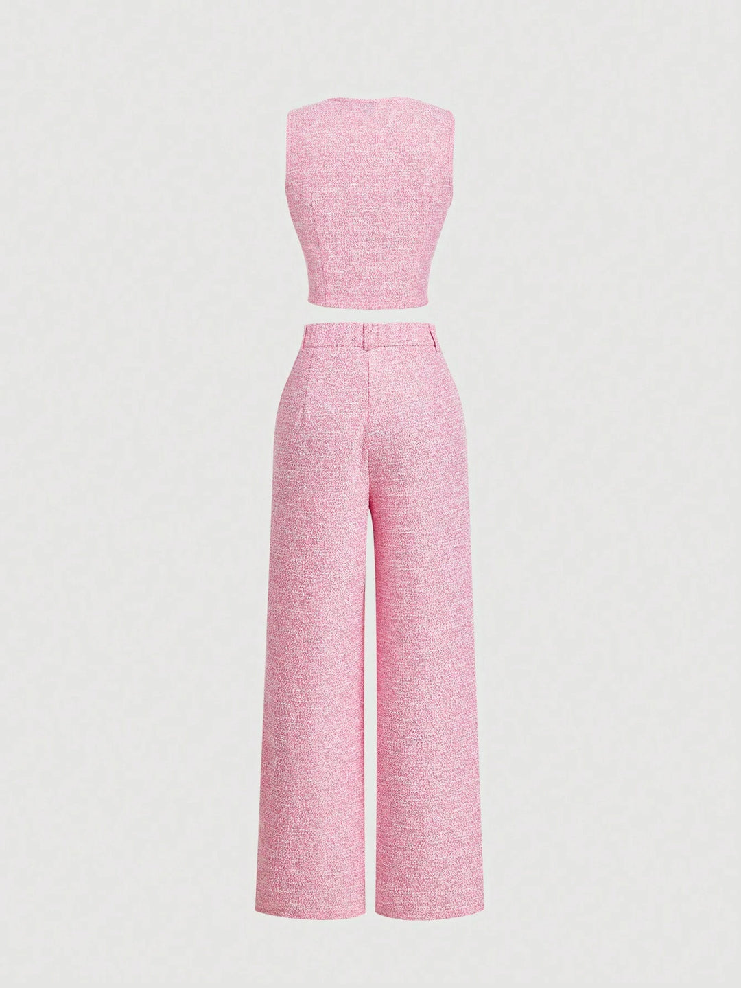 Chanel-Style Vest & Wide-Leg Pants Set