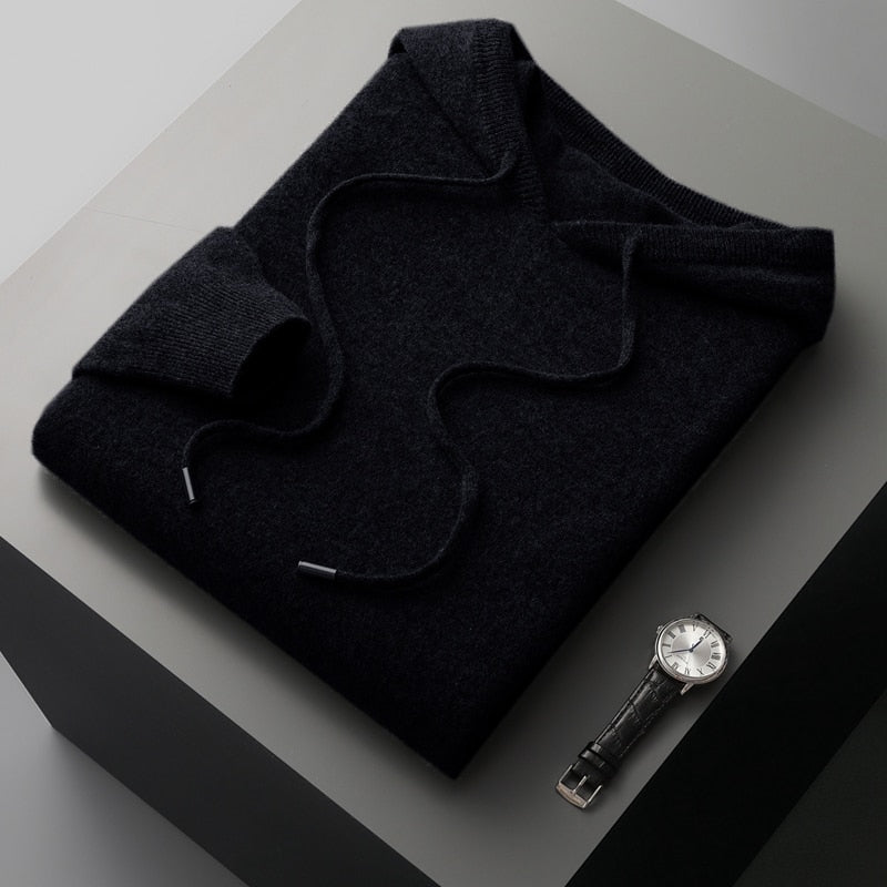 Men's Merino Wool Hoodie – Matteo Soft Knit Layering Piece – view 2