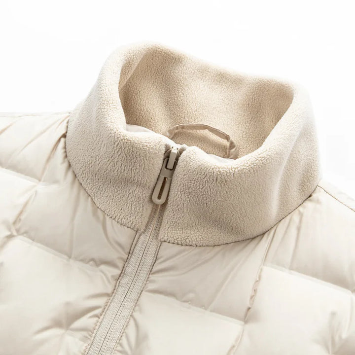 Men's Quilted Jacket – Fleece-Sleeve Insulated Hybrid Layer – view 2
