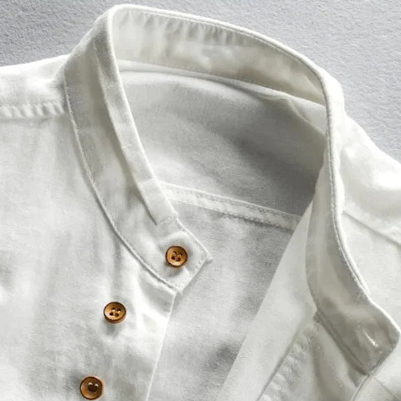 Men's Organic Cotton Shirt – Stand Collar Smart Casual – view 5