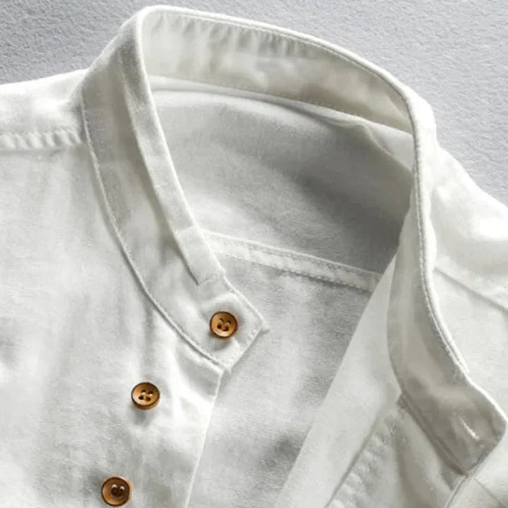 Men's Organic Cotton Shirt – Stand Collar Smart Casual – view 5
