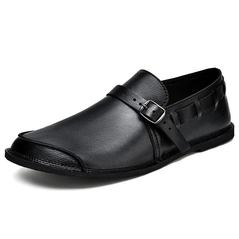 Massimo Men's Burnished Leather Monk Strap Loafers – Smart Shoes – view 6