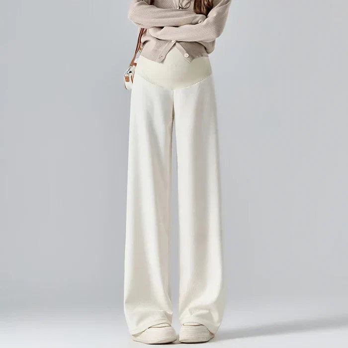 Women's Maternity Wide-Leg Trousers – Soft Cotton Blend Comfort – view 10