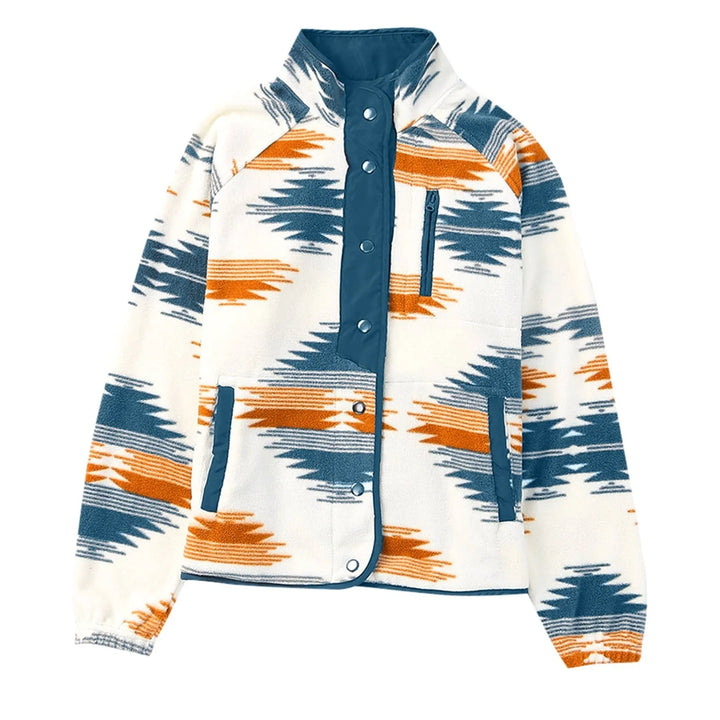 Women's Fleece Button-Up Jacket – Cosy Colour-Block Layering – view 6