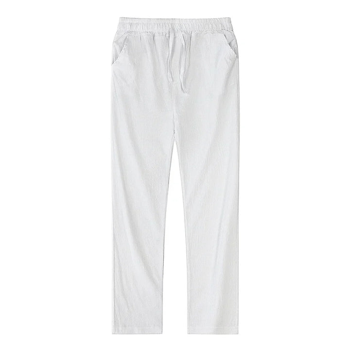 Men's Linen Blend Drawstring Trousers – Lightweight Summer Wear – view 11
