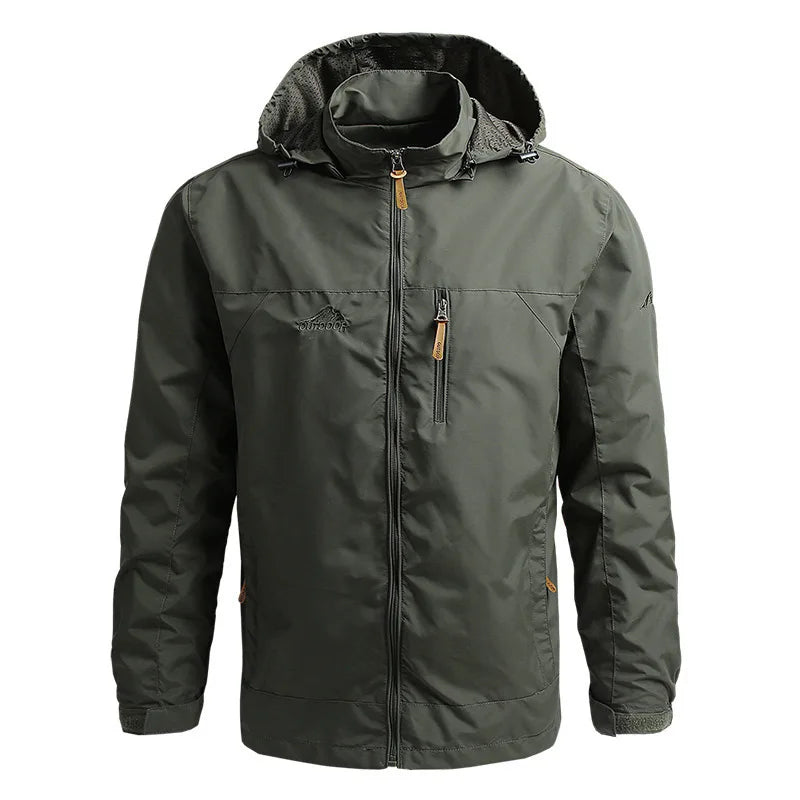 Men's Water-Resistant Shell Jacket – All-Weather Explorer – Desert