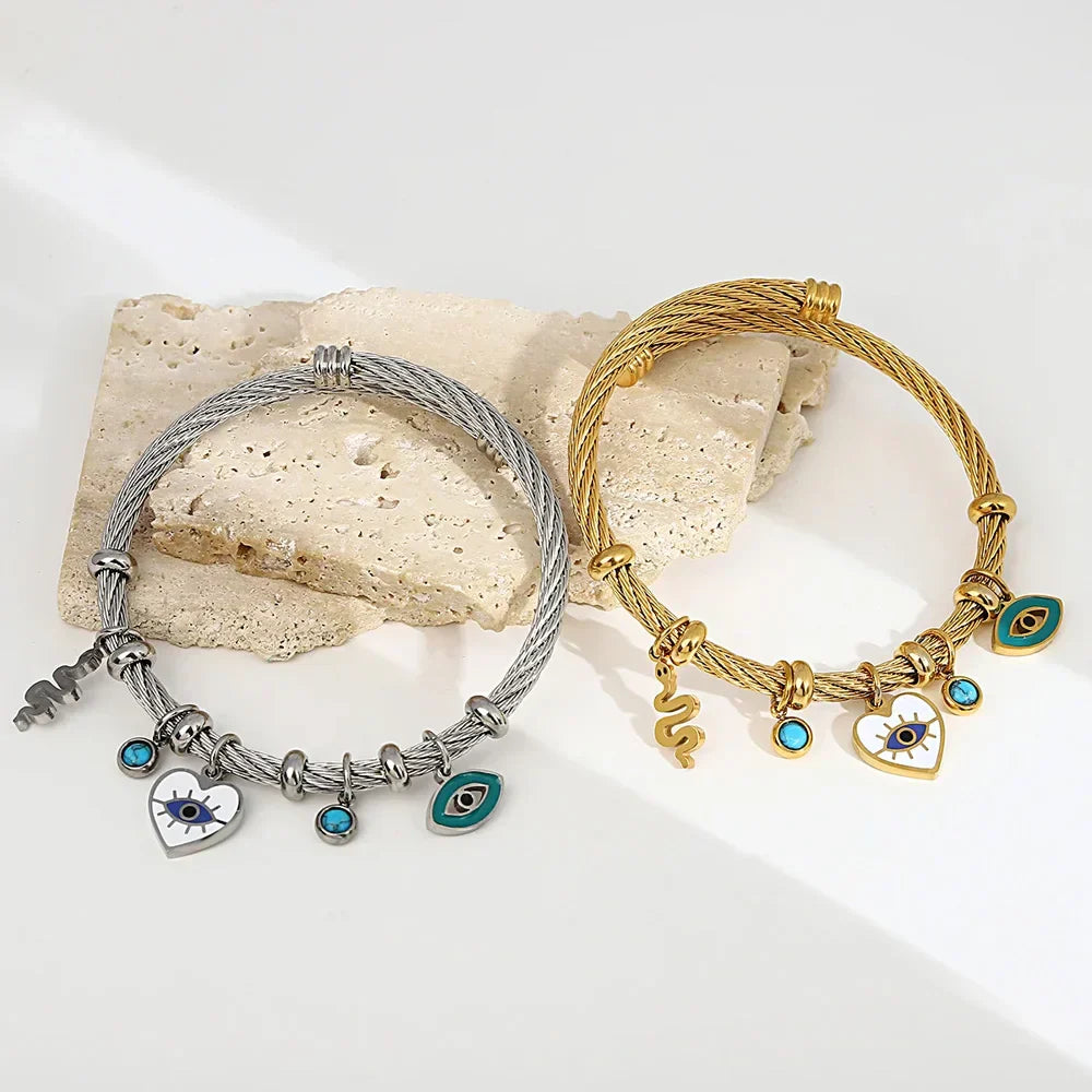 Women's Gold-Plated Charm Bracelet – Stainless Steel Jewellery – view 3