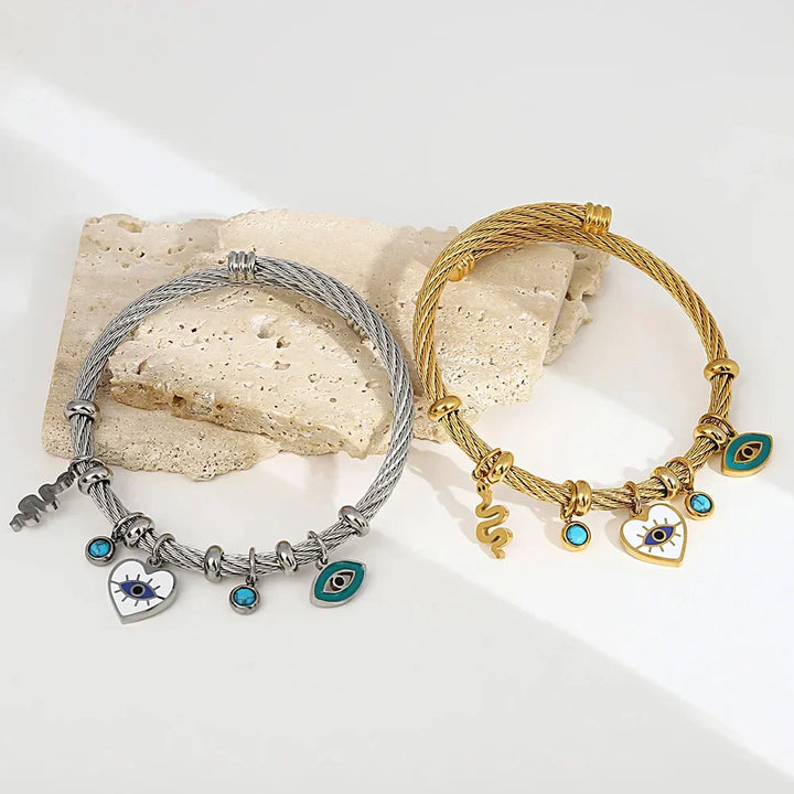 Women's Gold-Plated Charm Bracelet – Stainless Steel Jewellery – view 3