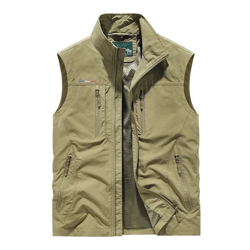 Men's Multi-Pocket Utility Gilet – Lightweight Nylon Vest – view 6