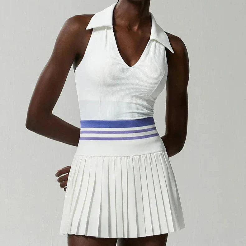 Women's Pleated Tennis Set – Quick-Dry Crop Top & Skirt