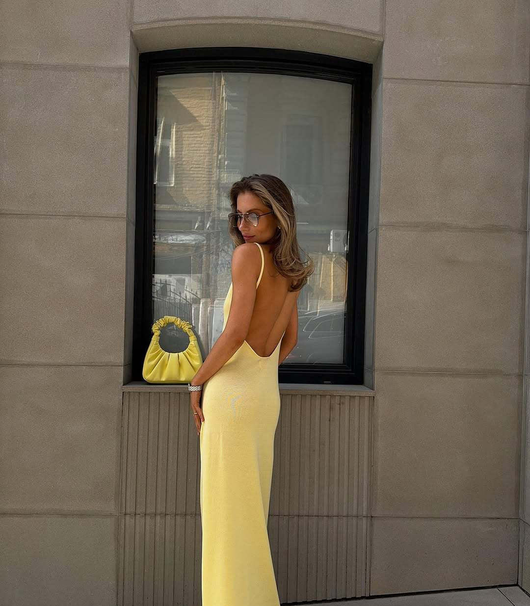 Solid A-Line Knit Slip Dress