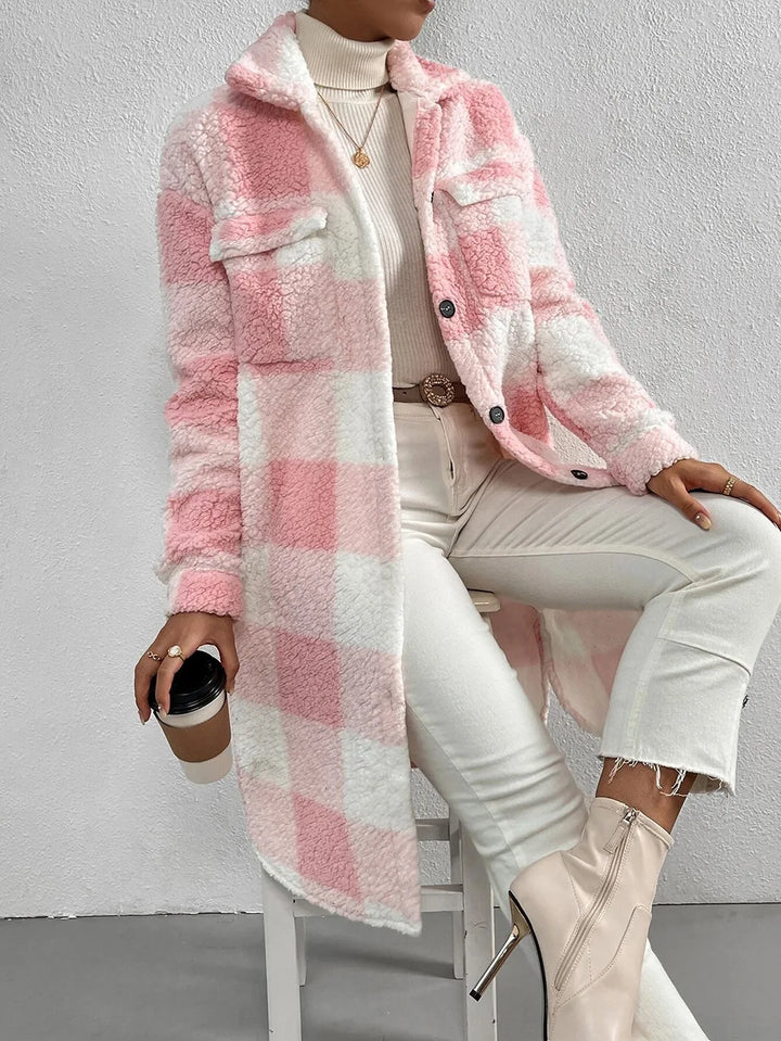 Women's Fleece Trench Coat – Open-Front Relaxed Layering Piece – view 8