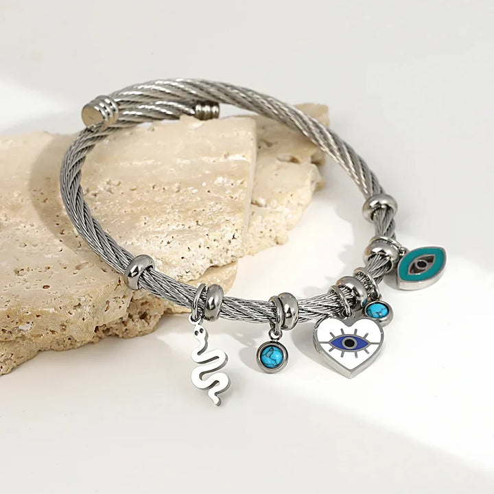 Women's Gold-Plated Charm Bracelet – Stainless Steel Jewellery – view 6