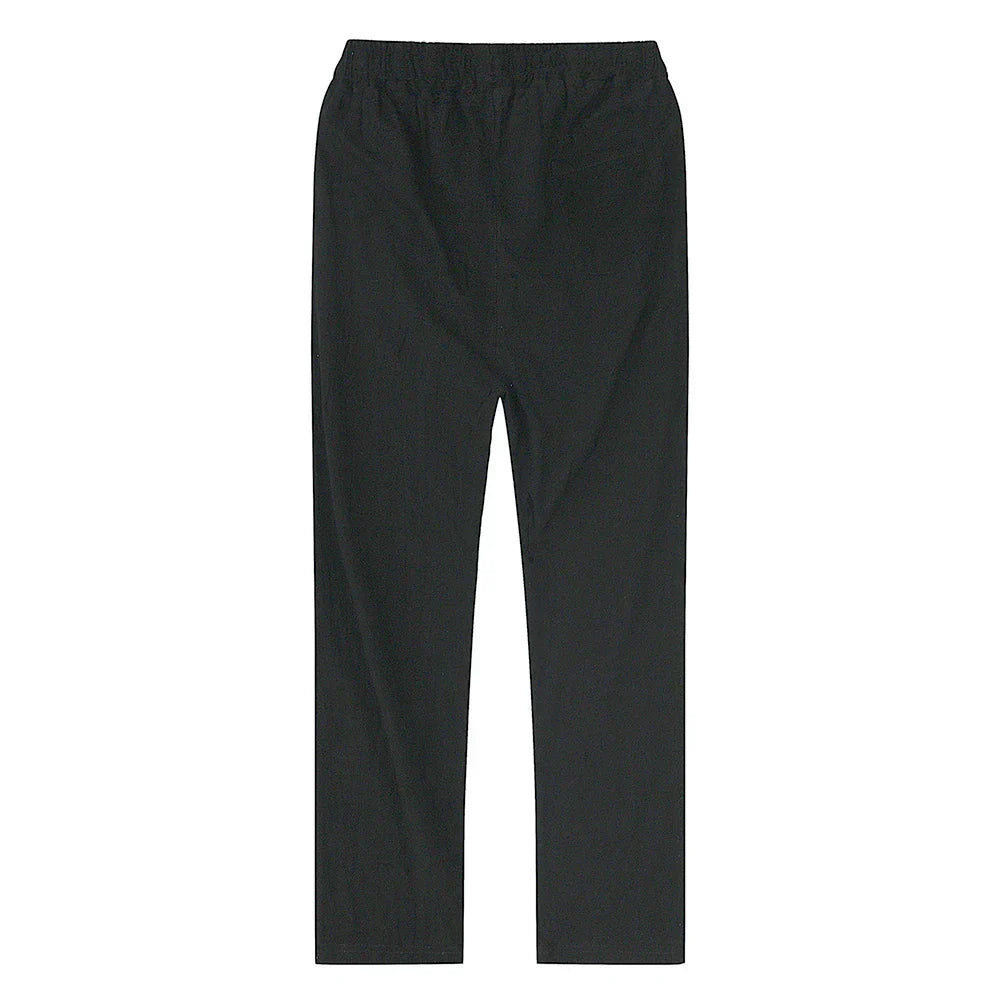 Men's Linen Blend Drawstring Trousers – Lightweight Summer Wear