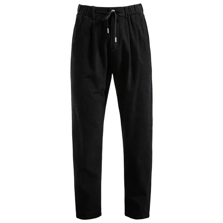 Men's Linen Blend Trousers – Relaxed Pleated Drawstring Fit – view 3