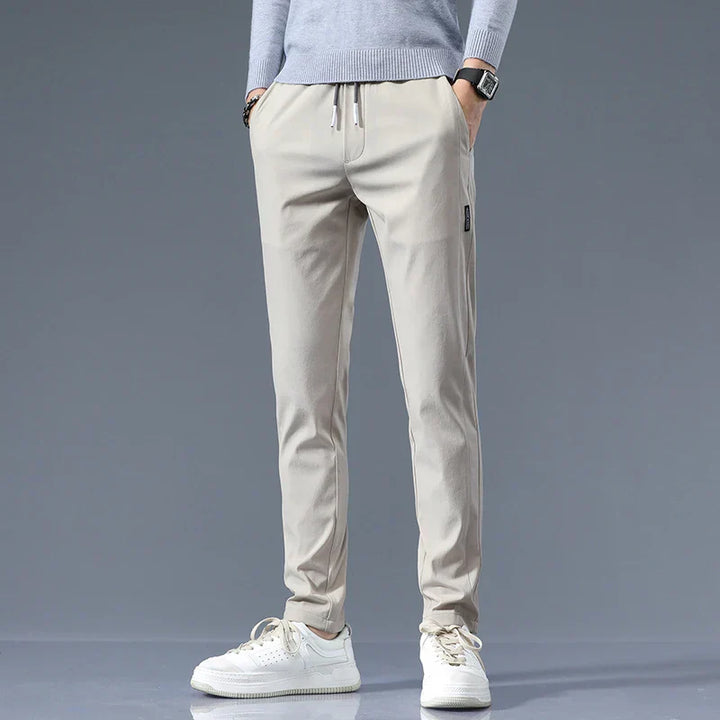 Men's Cotton Tailored Trousers – Straight-Leg Smart Casual