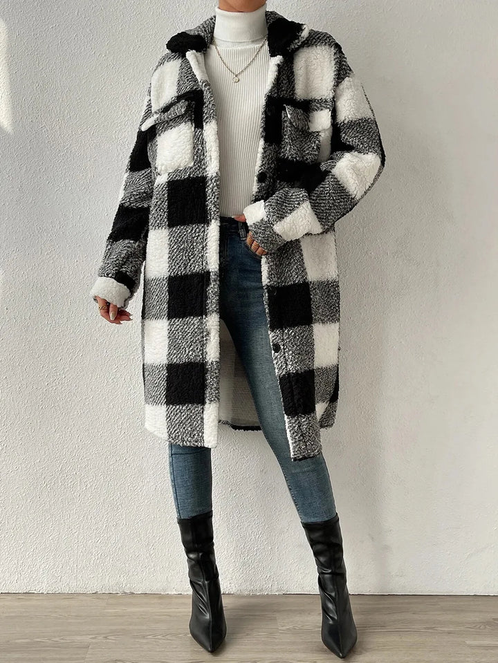 Women's Fleece Trench Coat – Open-Front Relaxed Layering Piece – view 12
