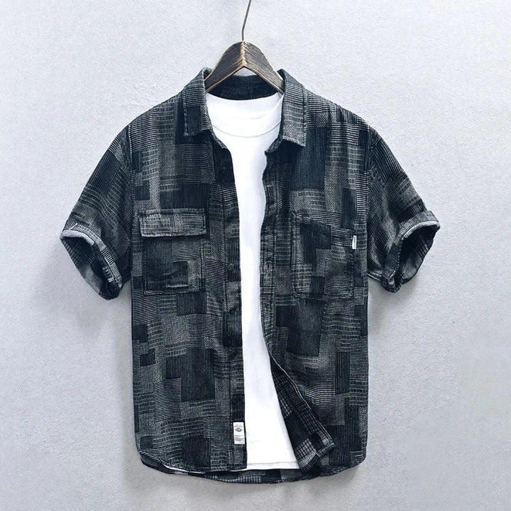 Men's Cotton Blend Check Shirt – Lightweight Relaxed Layer – view 9