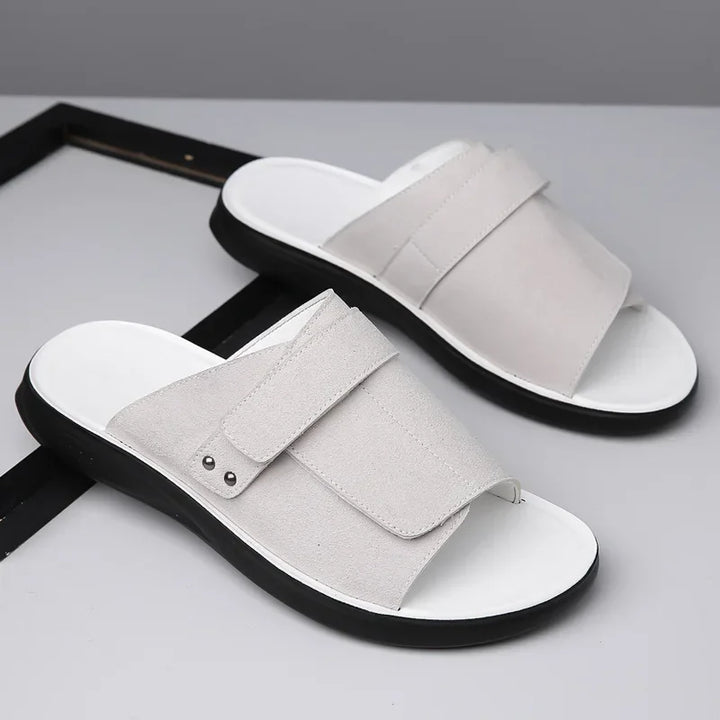 Men's Suede Leather Sandals – Cushioned Footbed – Adjustable Strap – view 6