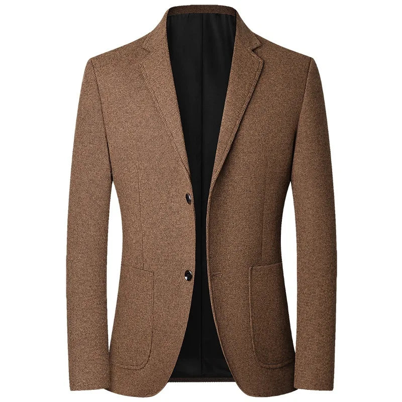 Men's Textured Knit Blazer – Tailored Smart-Casual Jacket