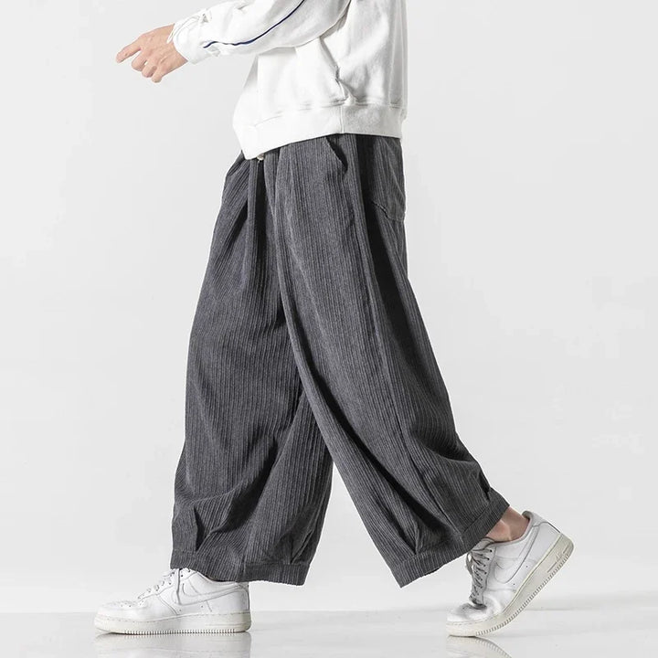Men's Wide-Leg Corduroy Trousers – Relaxed Drawstring Comfort – view 3