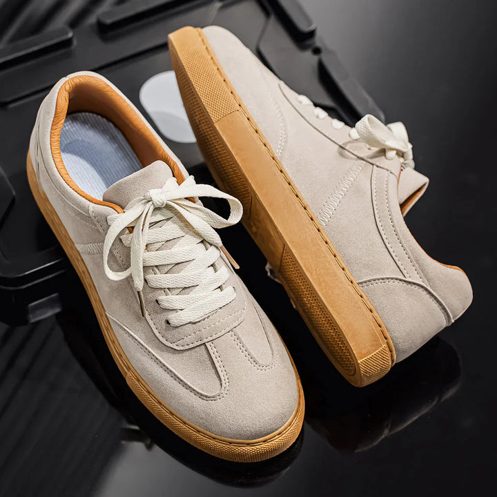 Men's Suede Low-Top Trainers – Gum Sole Casual Sneakers – view 4