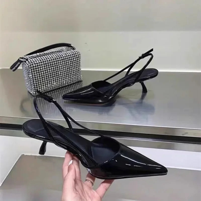 Women's Slingback Low Heels - Polished Comfort for Day to Night