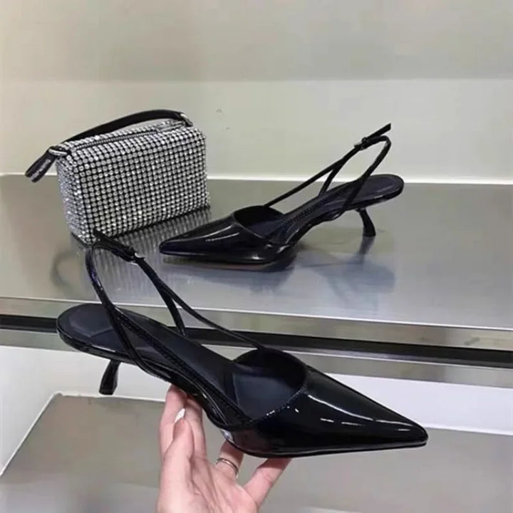 Women's Slingback Low Heels - Polished Comfort for Day to Night