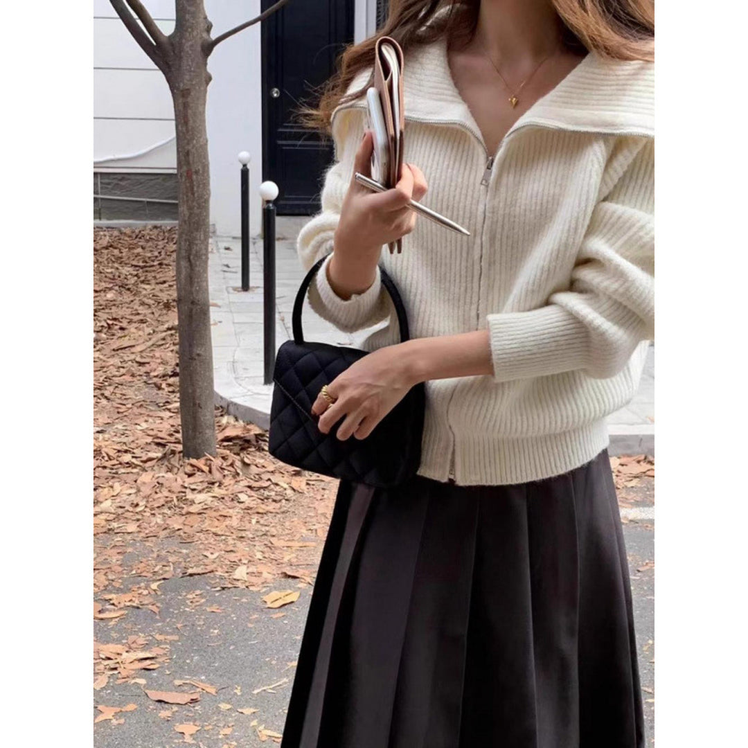 Large-Lapel Loose Sweater Coat