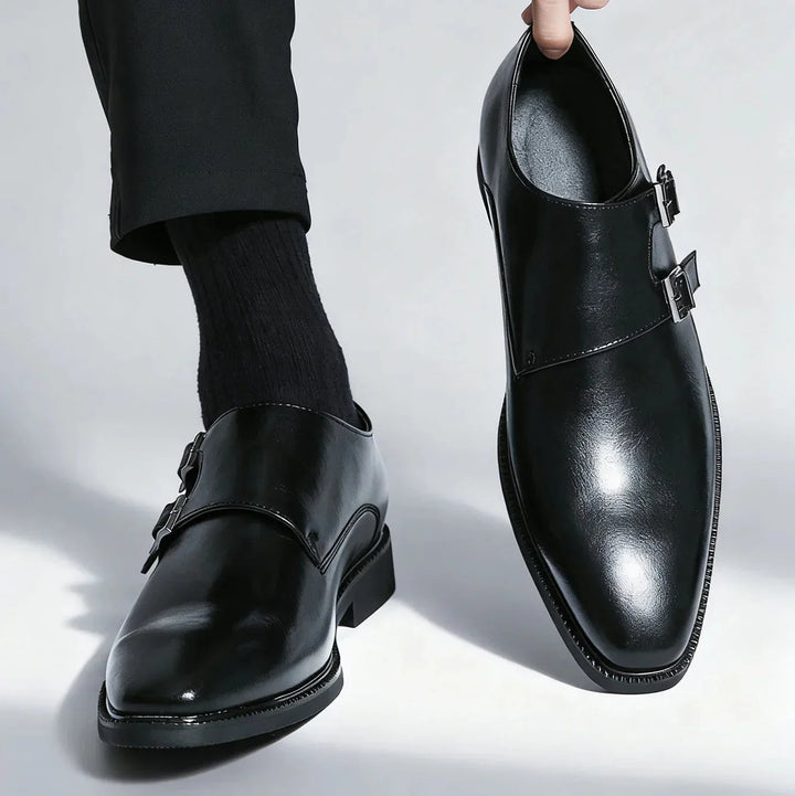 Men's Leather Monk Strap Loafers – Smart Casual Dress Shoes – view 7