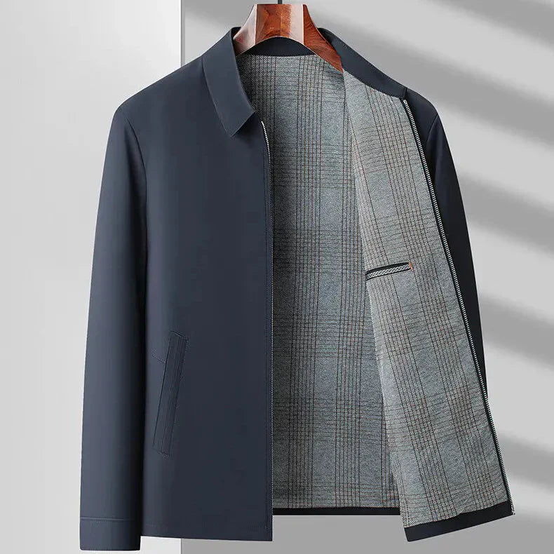 Men's Canvas Zip Jacket – Tailored Structured Casual Coat – view 7
