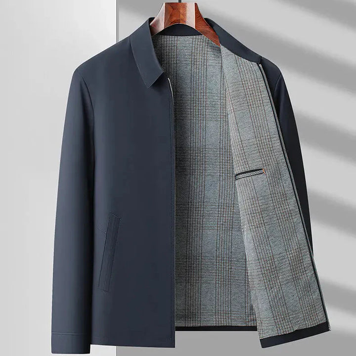 Men's Canvas Zip Jacket – Tailored Structured Casual Coat – view 7