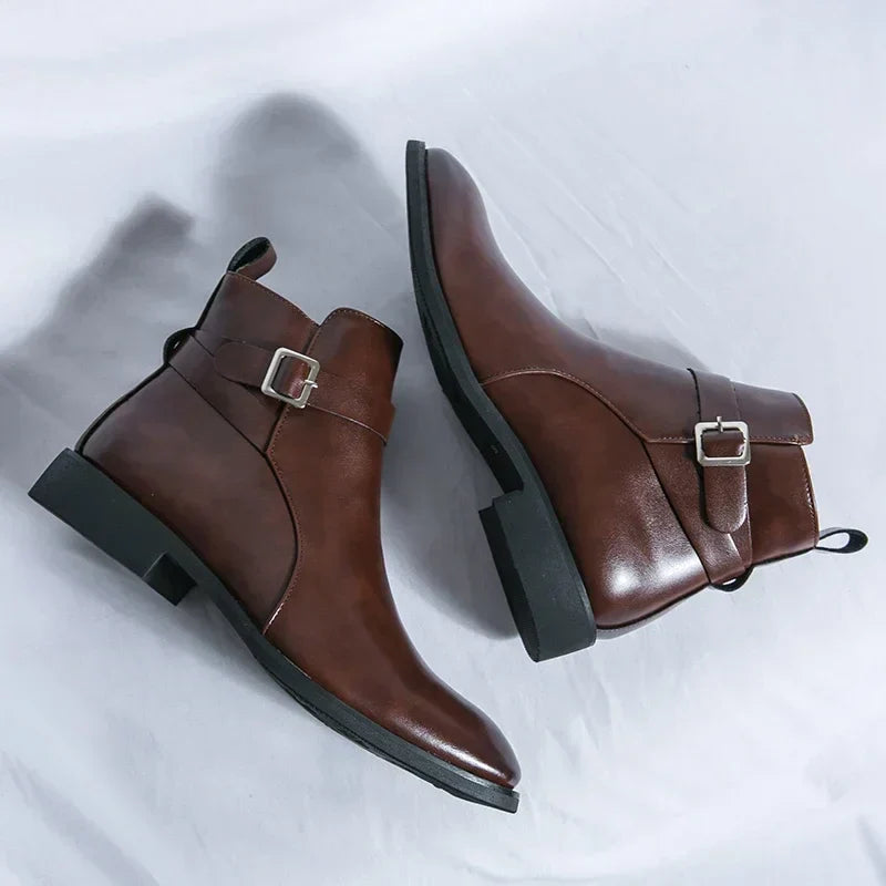 Men's Leather Chelsea Boots – Smart Casual Zip Ankle Boots – view 12