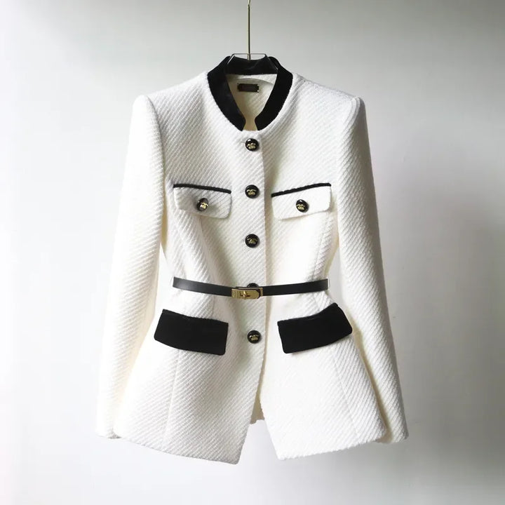 Women's Wool Blend Tailored Jacket – Smart Mid-Length Layer – view 6