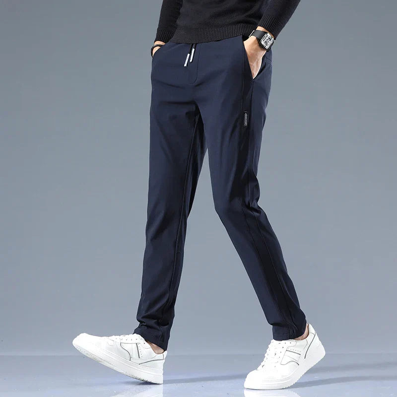 Men's Cotton Tailored Trousers – Straight-Leg Smart Casual – view 5