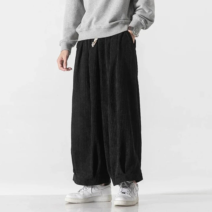 Men's Wide-Leg Corduroy Trousers – Relaxed Drawstring Comfort – view 4