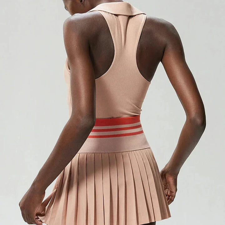 Women's Pleated Tennis Set – Quick-Dry Crop Top & Skirt