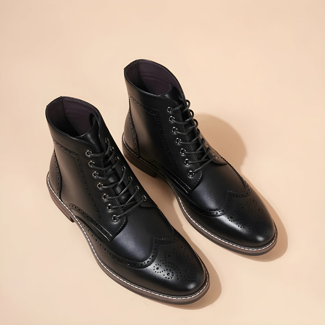Men's Leather Wingtip Brogue Boots – Smart Everyday Wear – view 6