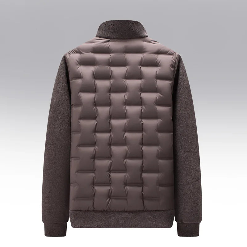 Men's Quilted Jacket – Fleece-Sleeve Insulated Hybrid Layer – view 5