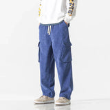 Men's Corduroy Cargo Trousers – Relaxed Drawstring Utility