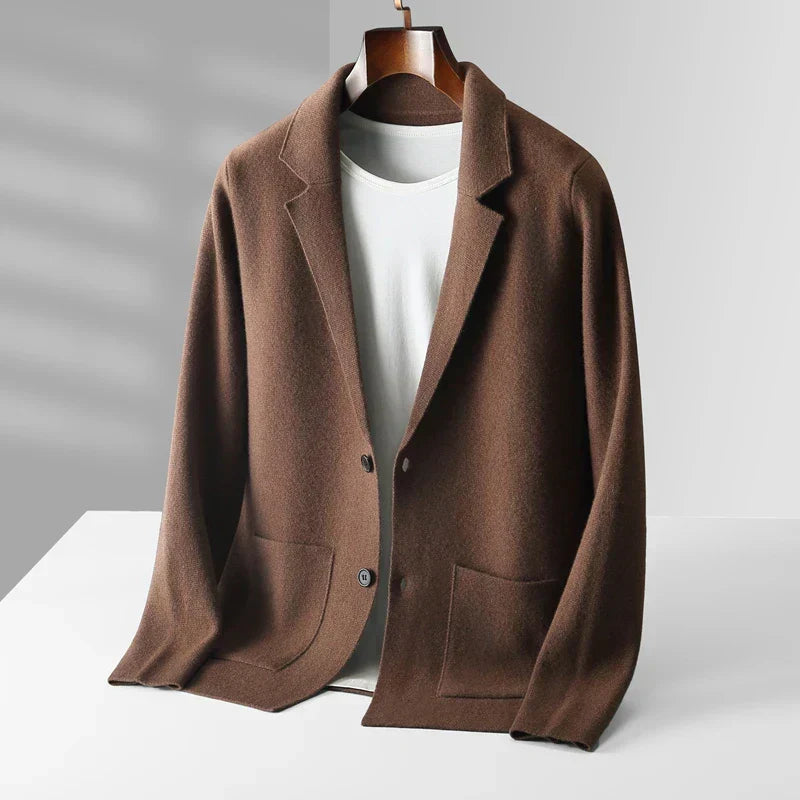 Men's 100% Cashmere Blazer Cardigan – Soft Tailored Layering – view 5
