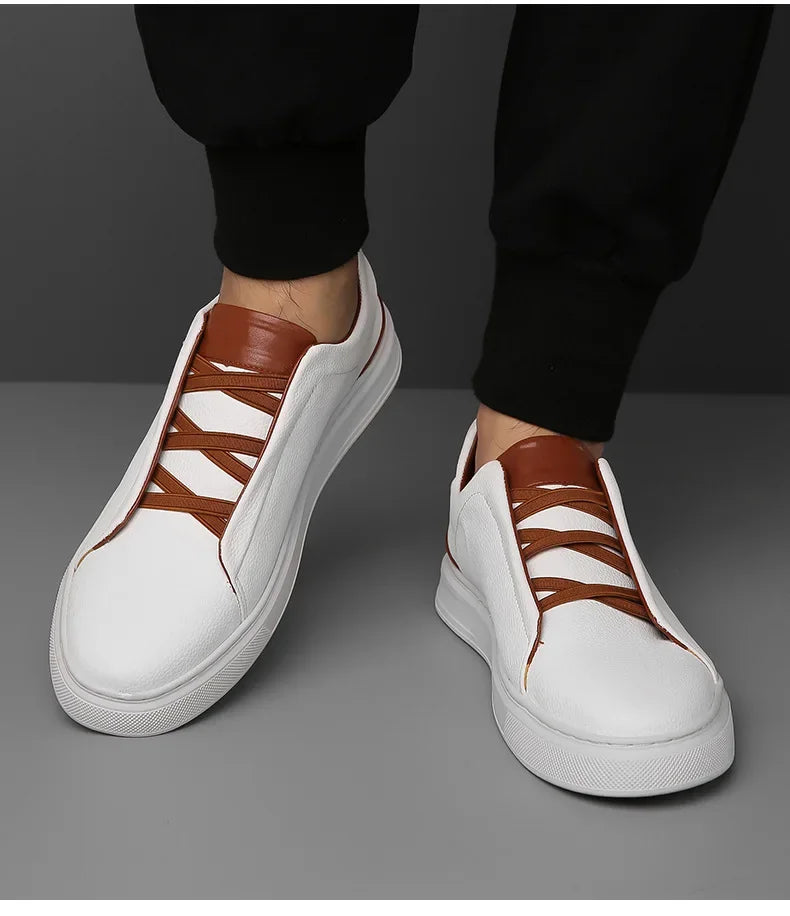 Men's Leather Trainers – Cushioned Low-Profile Everyday Shoes – view 4