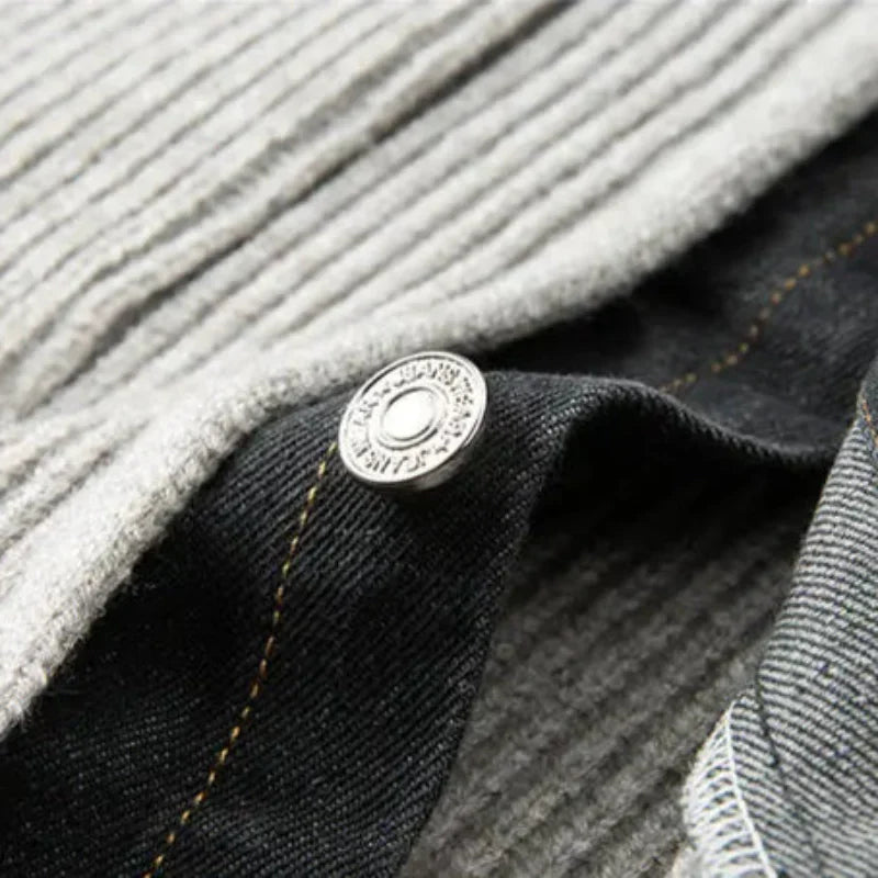 Men's Merino Wool Jacket – Denim-Trim Casual Overlayer – view 5
